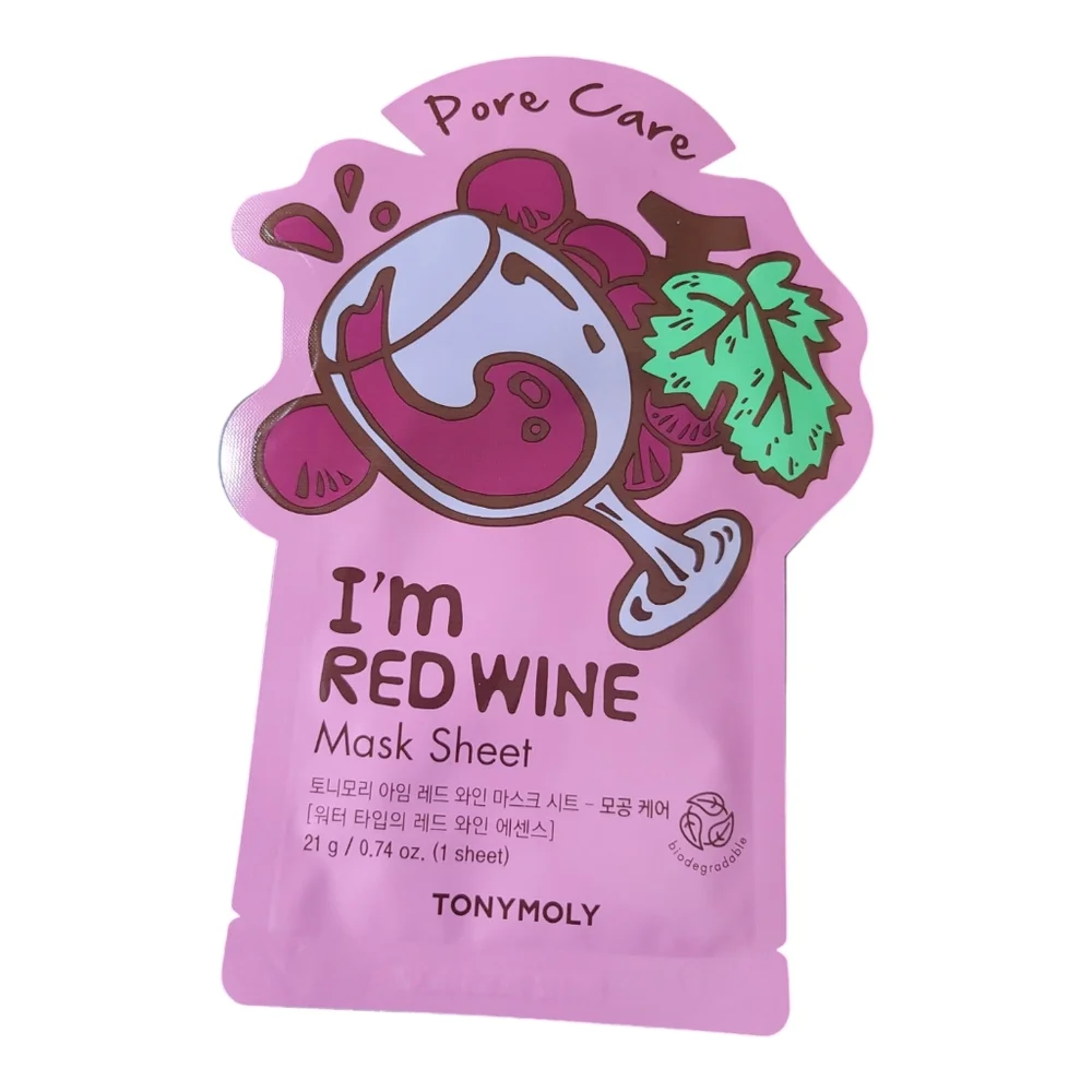 TonyMoly Biodegradable Facial Sheet Mask  I'm Seaweed, I'm Red Wine, I'm Avocado